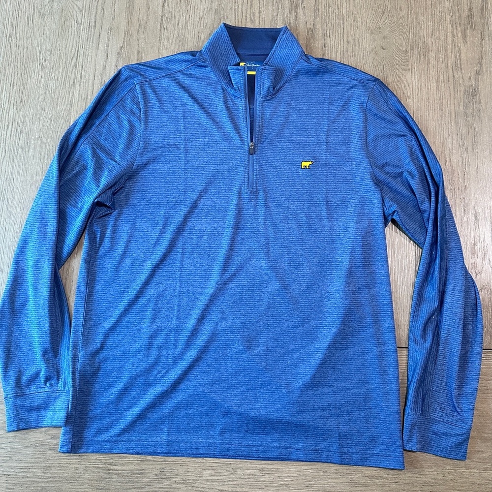 Jack Nicklaus 1/4 Zip Long Sleeve Golf Pullover Size Medium Blue - Picture 3 of 9